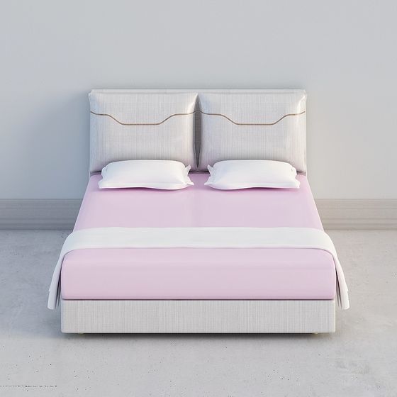 Stylish Low-Poly Bed 3D model for Modern Spaces