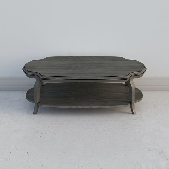 Elegant Retro Oval Coffee Table 3D model