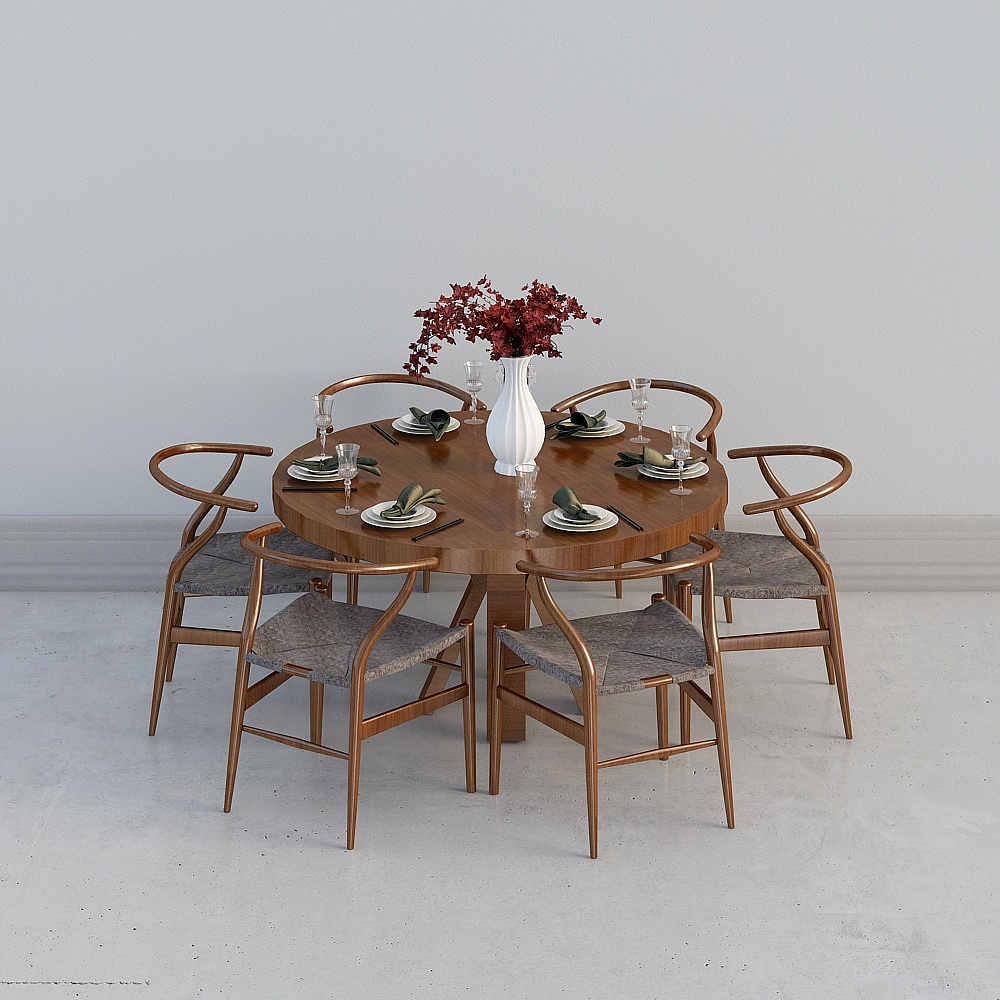 Round dining table chair