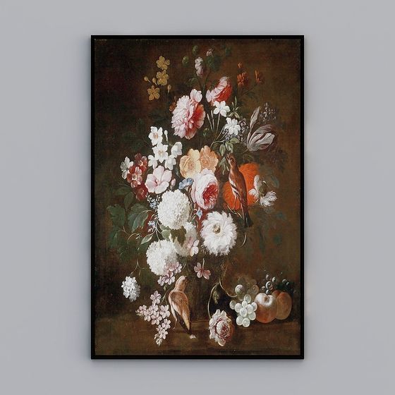 Floral and Bird Serenity 3D model for Creative Spaces