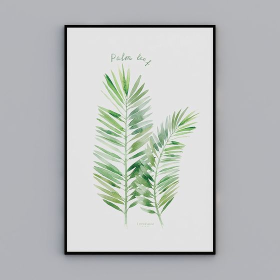 Low-Poly Palm Leaf 3D model
