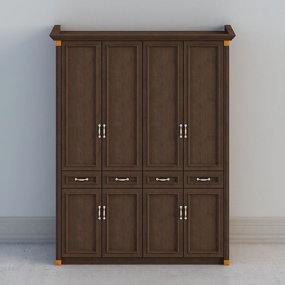 Elegant Low-Poly Wardrobe 3D model for Modern Interiors