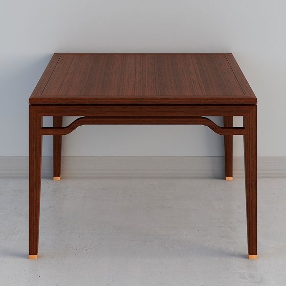 Elegant Classic Solid Wood Dining Table 3D model