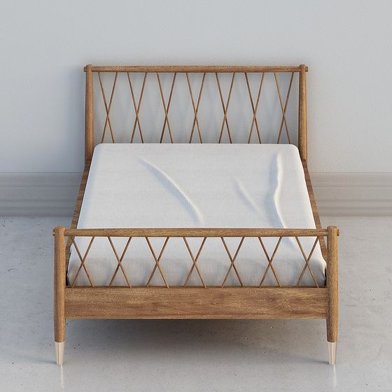 Low Poly Chic Bed Frame 3D model