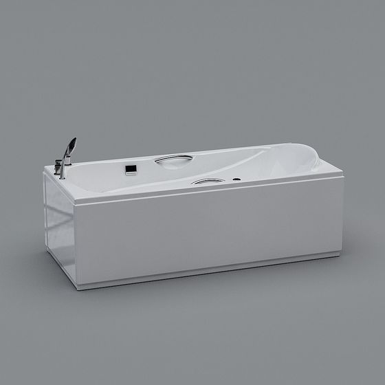 Minimalist 3D Bathtub Model for Contemporary Spaces