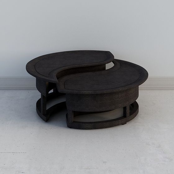Streamlined Round Table 3D model