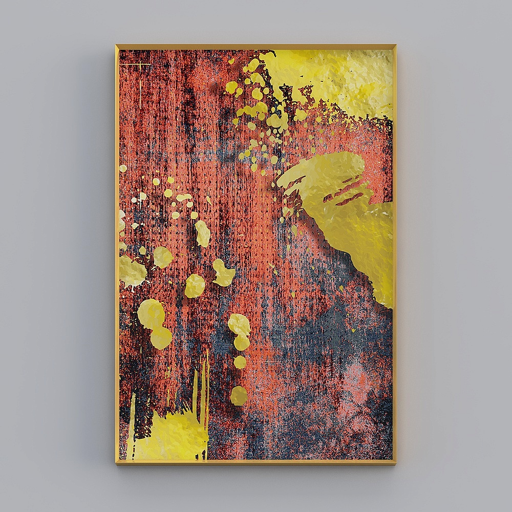 Kippoon modern metaphysical single vertical brushed gold abstract 60x90cm abstract decorative painting vrgz-jc-4