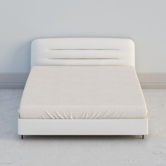 Sleek White Wave Bed 3D Model