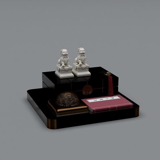 Traditional Study Decor 3D model
