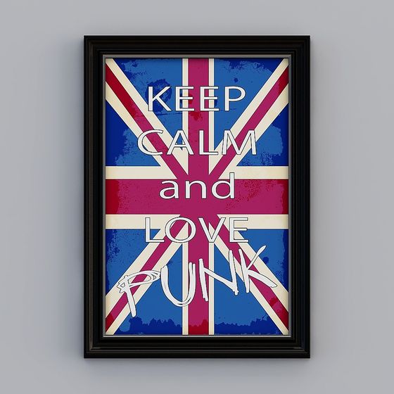 Punk Union Jack Poster 3D model for Creative Spaces