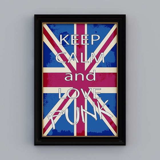 Keep Calm and Love Punk 3D model for Creative Spaces