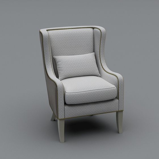 Classic Wingback Chair 3D model