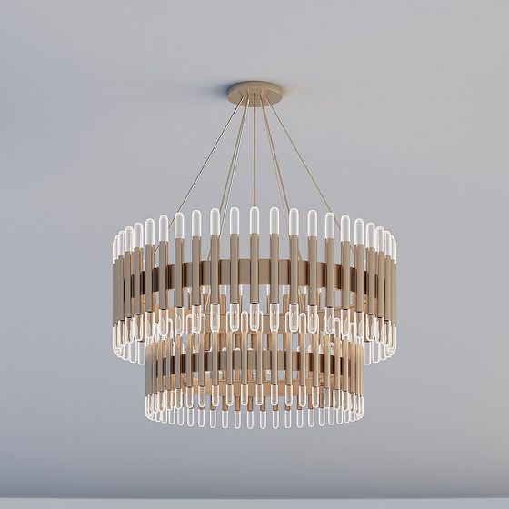 Elegant Low Polygon Pendant Light 3D model