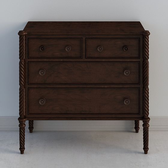 Vintage Wooden Chest 3D model