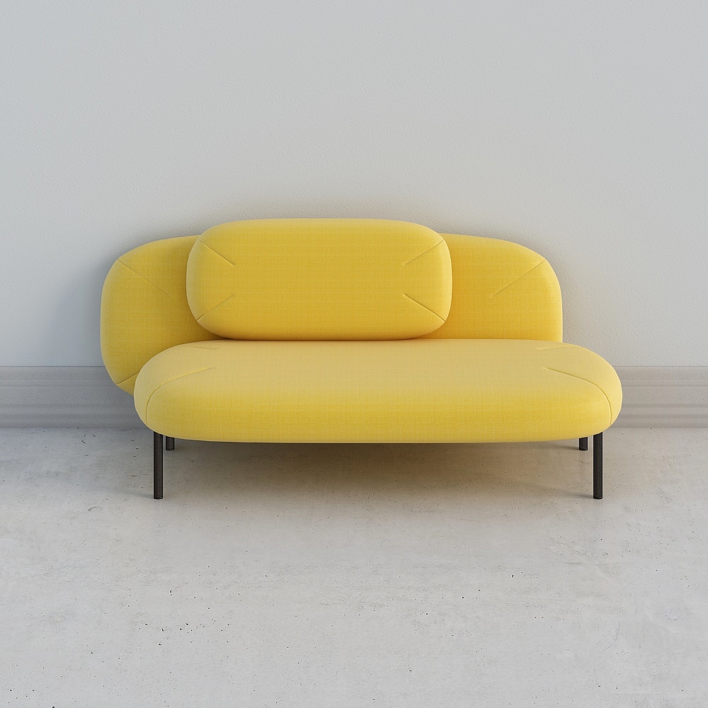 Vibrant Low-Poly Sofa 3D Model for Modern Interiors