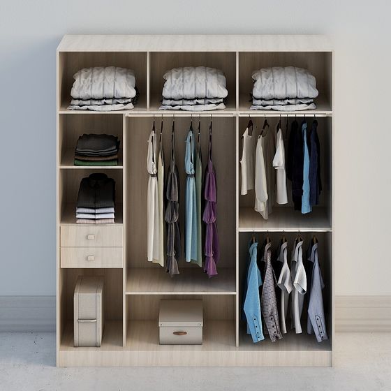 Elegant 3D Wardrobe Model for Modern Interiors