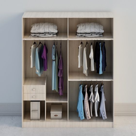 Minimalist Low-Polygon Wardrobe 3D model
