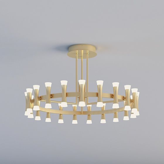 Golden Elegance Pendant Light 3D model