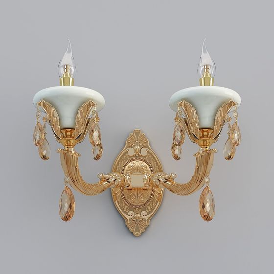 Elegant Royal Wall Sconce 3D model for Luxurious Interiors