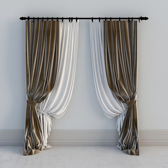 Luxurious Drapes 3D model for Stylish Interiors