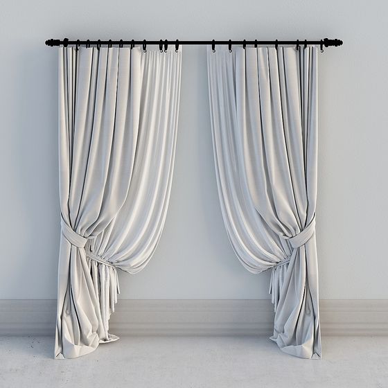 Stylish Low-Polygon Curtain 3D model