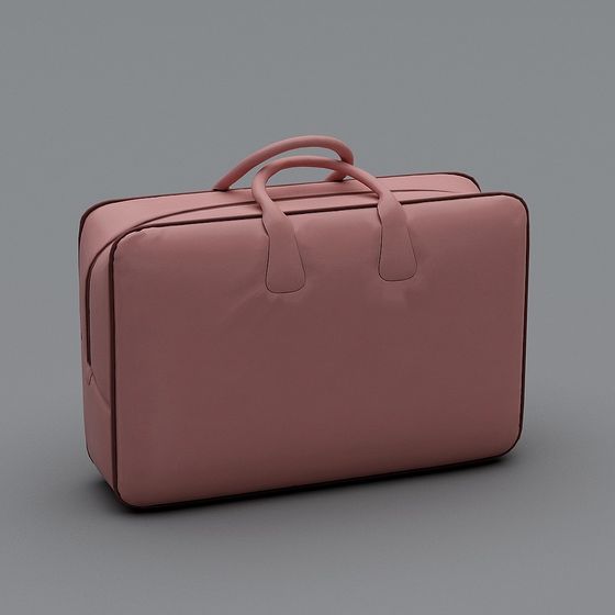 Stylish Pink Luggage 3D Model