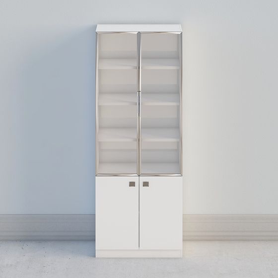 Minimalist Glass Display Cabinet 3D model