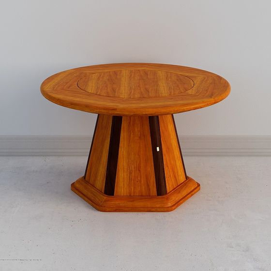 Vintage Round Dining Table 3D model