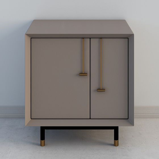 Black Children's Room Bedside Table 3D Model