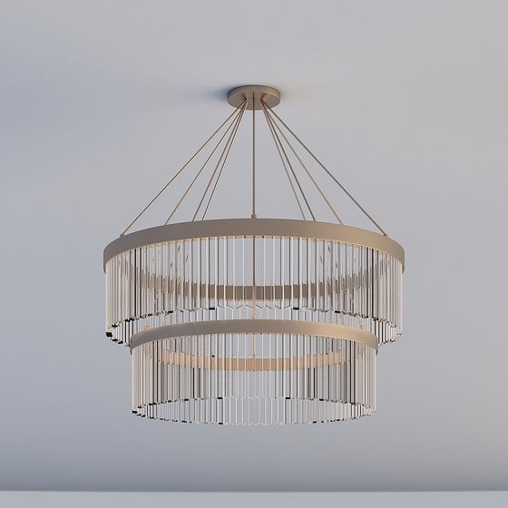 Stylish Low-Polygon Chandelier 3D model for Modern Spaces