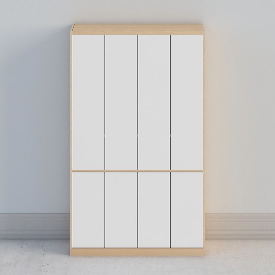Stylish White Wardrobe 3D Model
