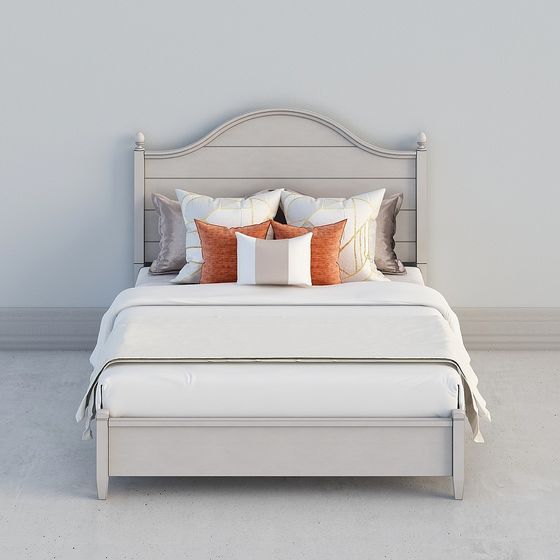 Elegant Low-Poly 3D Model Bed for Modern Interiors