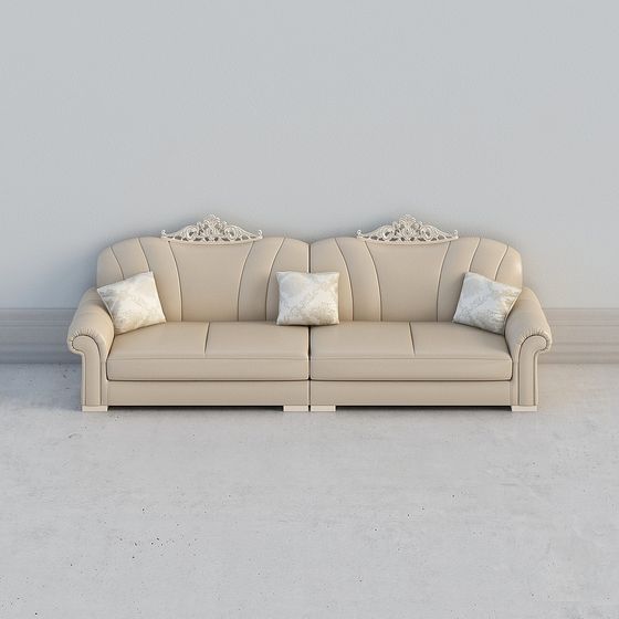 Elegant Modern Low-Poly Sofa 3D model