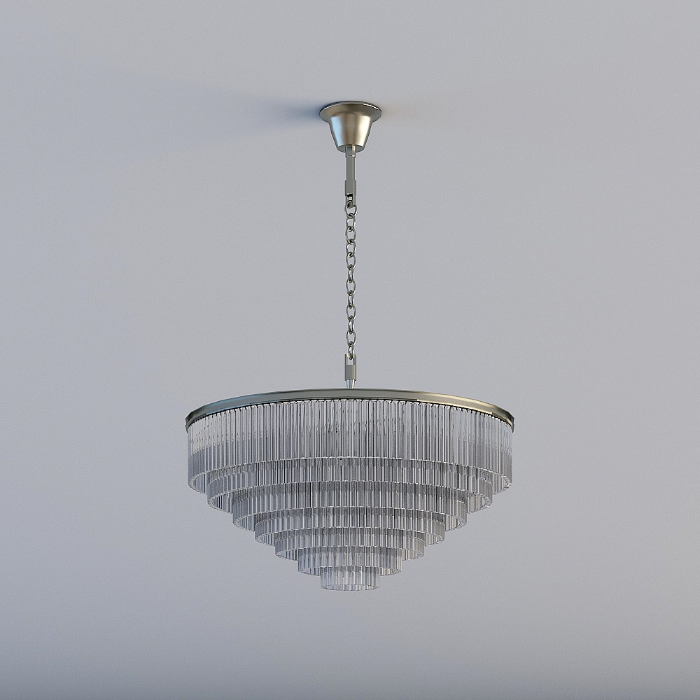 Elegant Low-Poly Crystal Chandelier 3D model