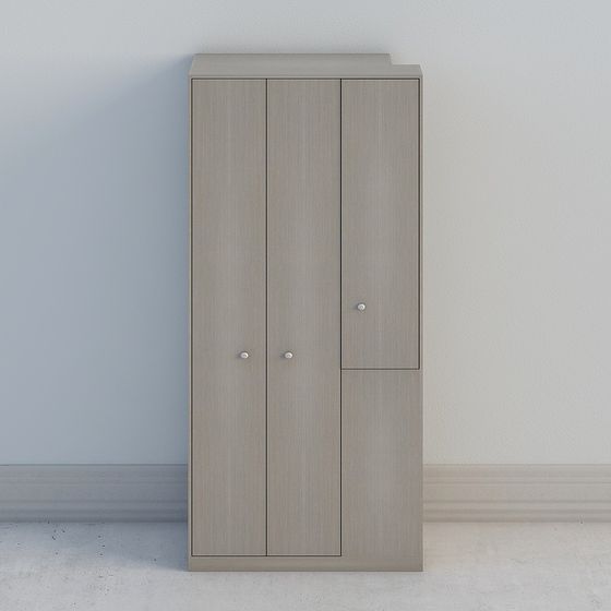Stylish Low-Polygon Wardrobe 3D Model