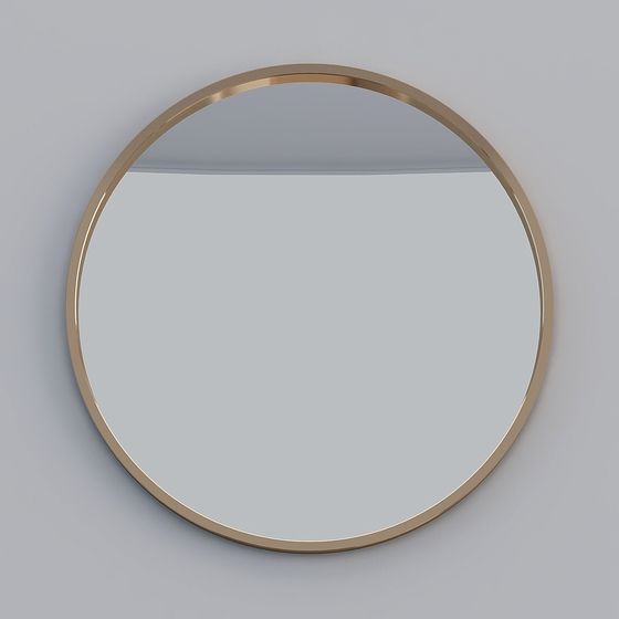 Elegant Round Mirror 3D model for Interior Decor