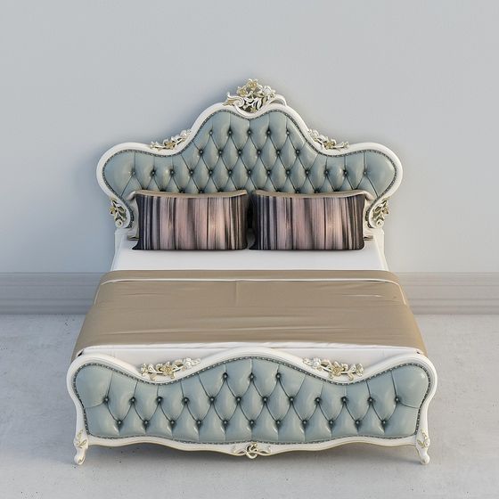 Royal Elegance Bed 3D model for Luxurious Interiors