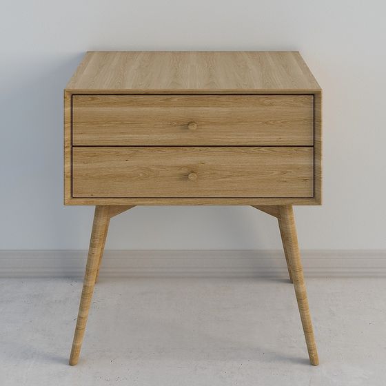 Mid-Century Modern Nightstand 3D model for Creative Projects