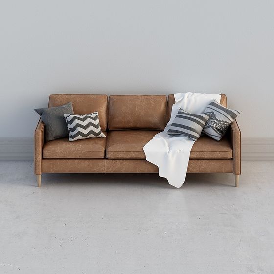 Elegant Vintage-Style Sofa 3D model for Modern Spaces