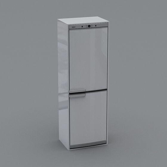Sleek Bosch Double Door Refrigerator 3D model