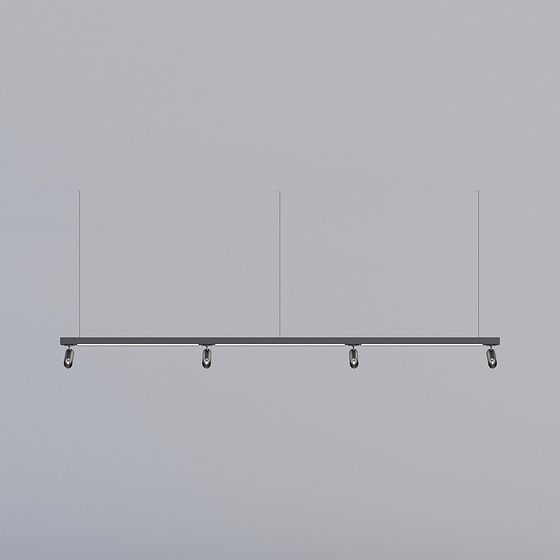 Elegant Linear Pendant Light 3D model for Contemporary Spaces