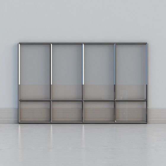 Elegant Glass Partition Screen 3D model