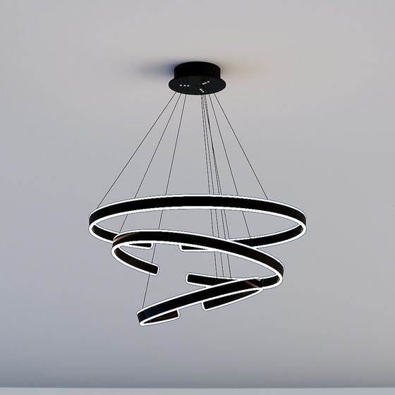 Spiral Halo Pendant Light 3D model