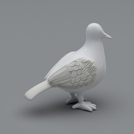 Peace Messenger 3D Model - Elegant White Dove