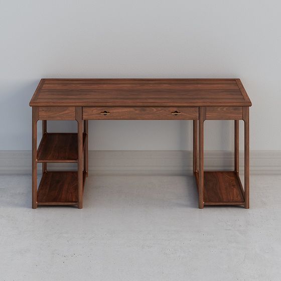 Urban Study Desk 3D model - Modern Meets Vintage