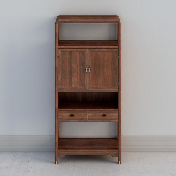 Stylish Low-Poly Bookshelf 3D model for Modern Interiors