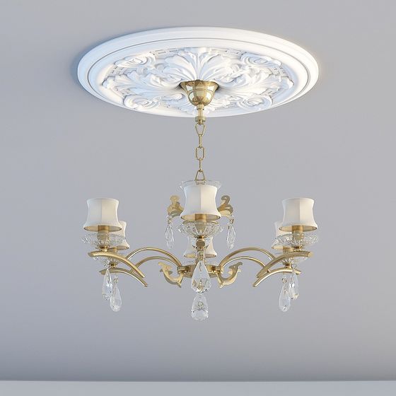 Stylish Low-Poly Chandelier 3D model for Interiors