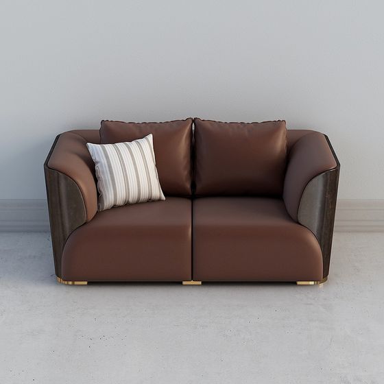 Elegant Leather Sofa 3D model for Modern Interiors