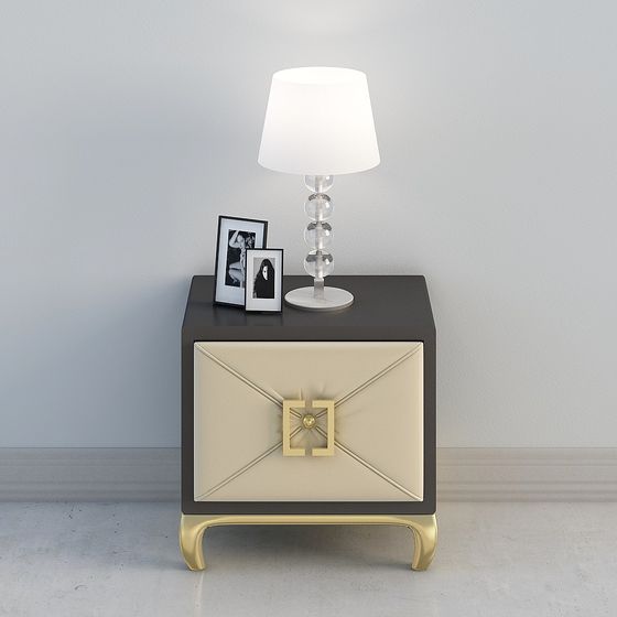 Modern Low-Polygon Bedside Table 3D model