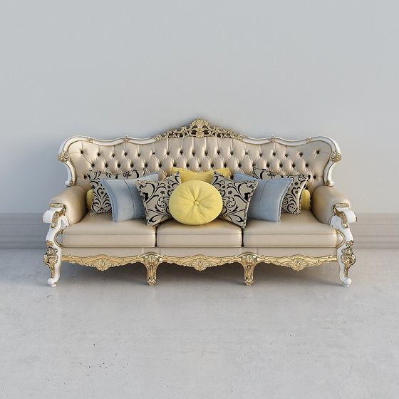 Luxurious 3D Sofa Model Inspired by European Elegance
